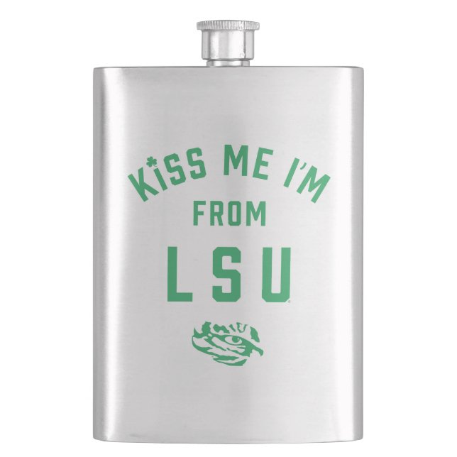 Kiss Me I'm From LSU Flask (Front)