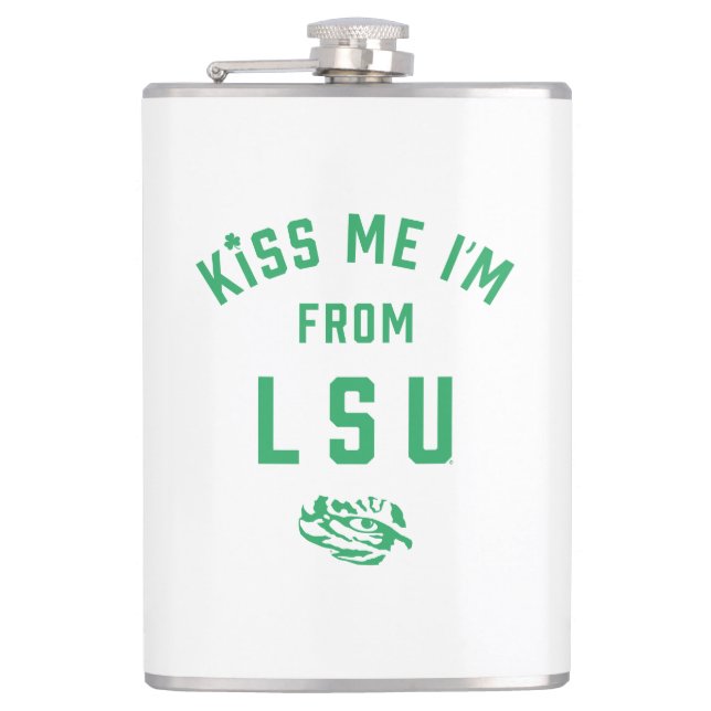 Kiss Me I'm From LSU Flask (Front)