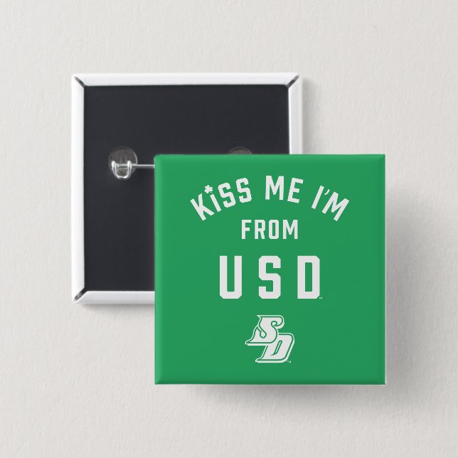 Kiss Me I'm From USD Button (Front & Back)