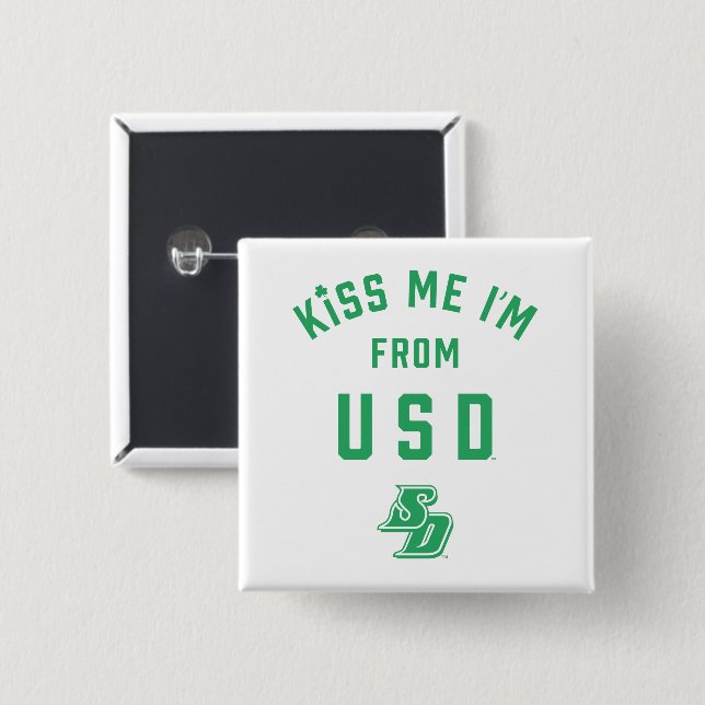Kiss Me I'm From USD Button (Front & Back)