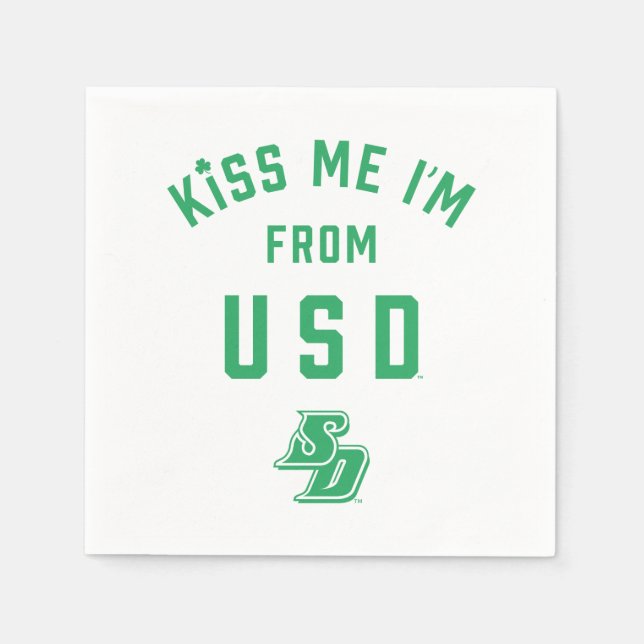 Kiss Me I'm From USD Napkins (Front)