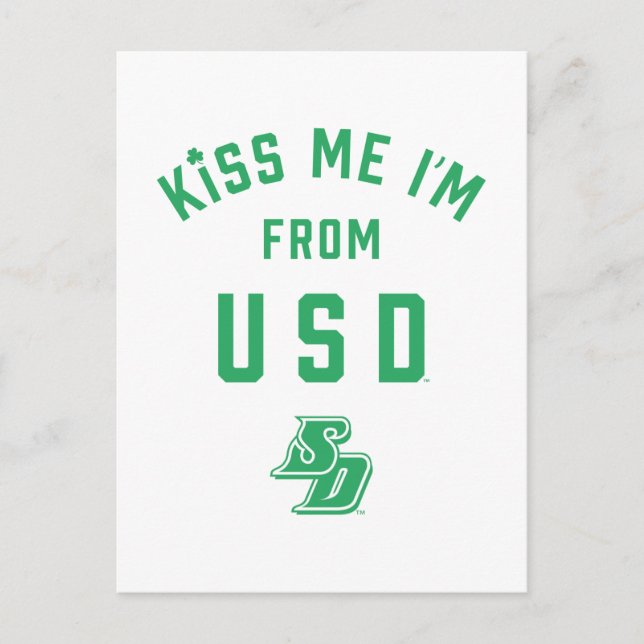 Kiss Me I'm From USD Postcard (Front)