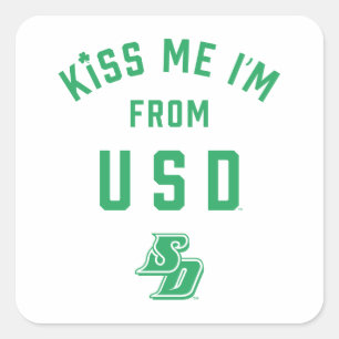 Kiss Me I'm From USD Square Sticker