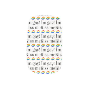 Kiss Me I'm Gay (black letters) Minx Nail Art