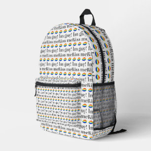 Kiss Me I'm Gay (black letters) Printed Backpack