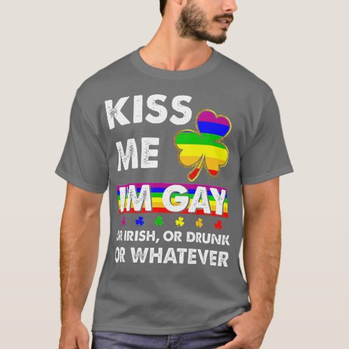 Kiss Me Im Gay Pride St Patricks Day LGB Homosexua T_Shirt