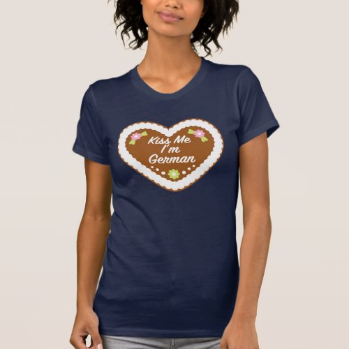 Kiss Me Im German Gingerbread Heart T_Shirt