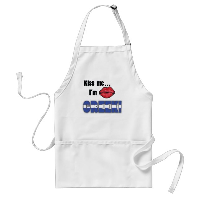 Kiss Me I'm Greek Adult Apron (Front)