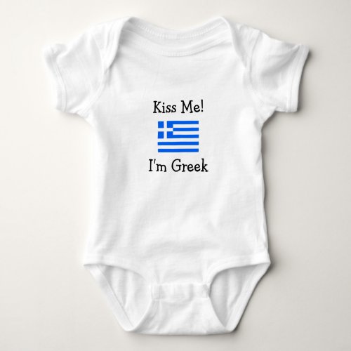 Kiss Me Im Greek Baby Bodysuit