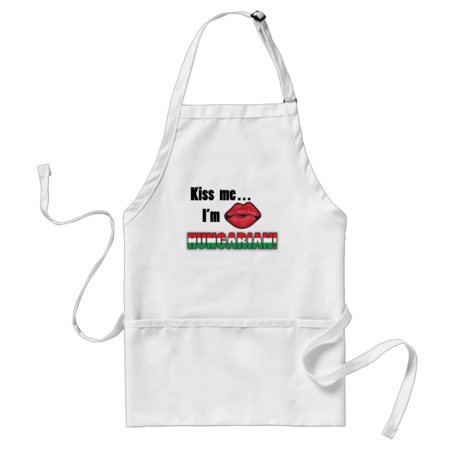 Kiss Me I'm Hungarian Adult Apron (Front)