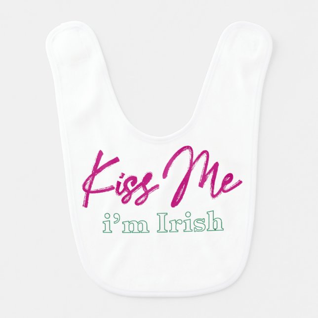'kiss me i'm irish' baby bib (Front)
