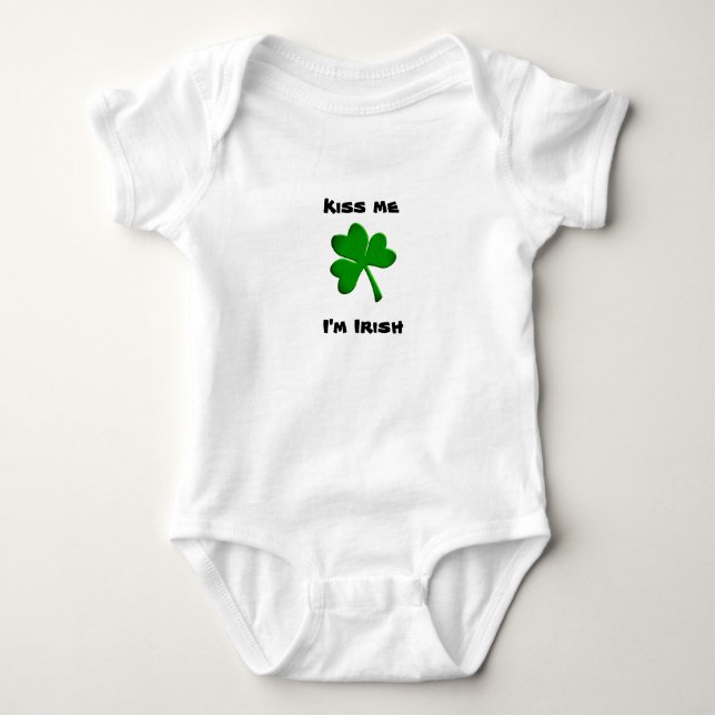 Kiss me, I'm Irish baby one piece Bodysuit (Front)