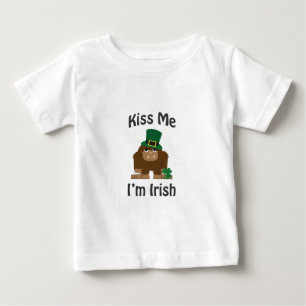 Kiss Me I'm irish Bigfoot Baby T-Shirt