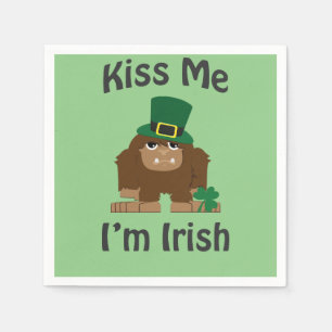Kiss Me I'm Irish bigfoot Paper Napkins