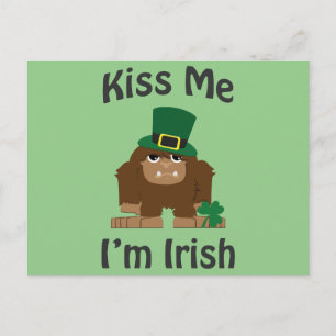 Kiss Me I'm Irish bigfoot Postcard