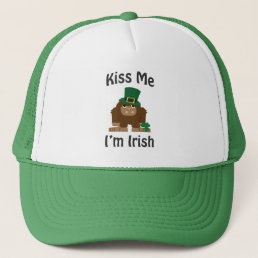 Kiss Me I&#39;m irish Bigfoot Trucker Hat
