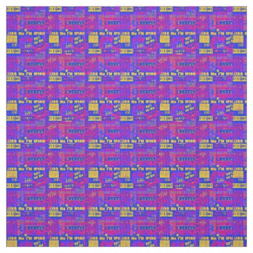 Kiss Me I'm Irish Bright Word Play Fabric