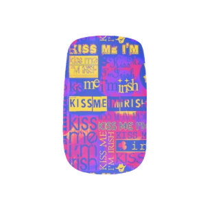 Kiss Me I'm Irish Bright Word Play Minx Nail Wraps