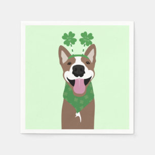 Kiss Me I'm Irish Brown Dog Green Napkins