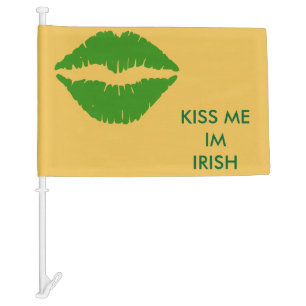 Kiss Me Im Irish Car Flag