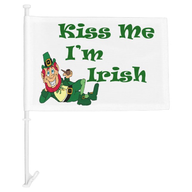 "Kiss me I'm Irish" Car Flag (Front)