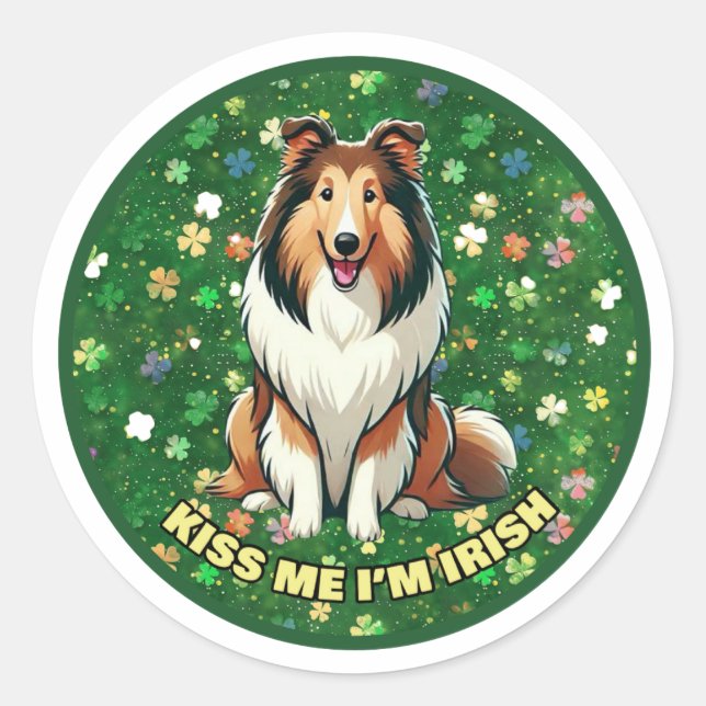 Kiss Me I'm Irish Classic Round Sticker (Front)