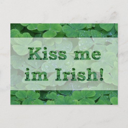 Kiss me im Irish Collection Holiday Postcard