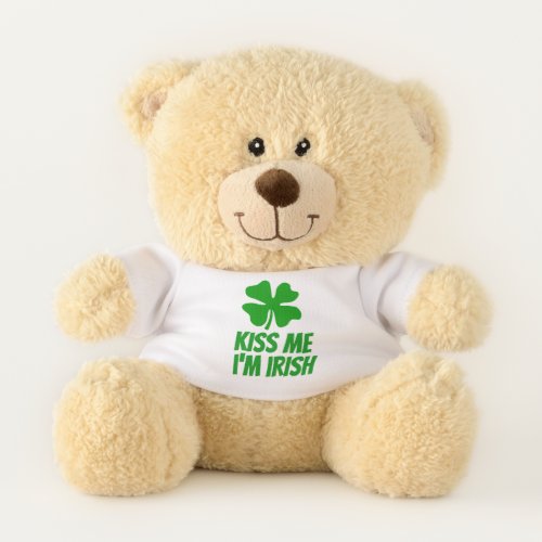 Kiss Me Im Irish cute St Patricks Day teddy bear