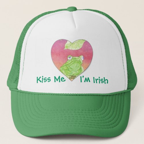 kiss me Im irish  frog heart hat