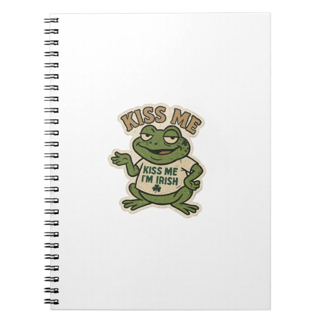 Kiss Me I'm Irish Frog St.Patrick's Day Notebook (Front)