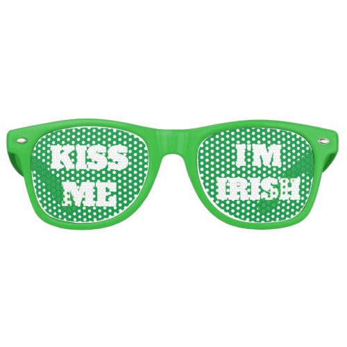 Kiss Me Im Irish Fun Green St Patricks Day Party Retro Sunglasses