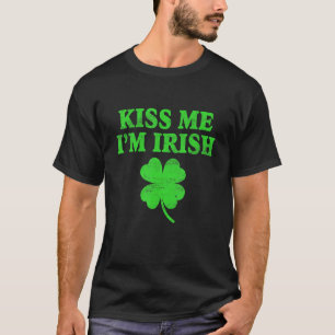 Kiss Me I'm Irish Funny Shamrock St Patrick Day Co T-Shirt