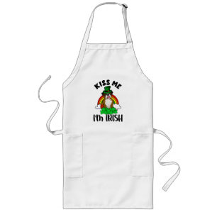 Kiss Me I'm Irish, Funny St. Patricks Day Boxer Long Apron
