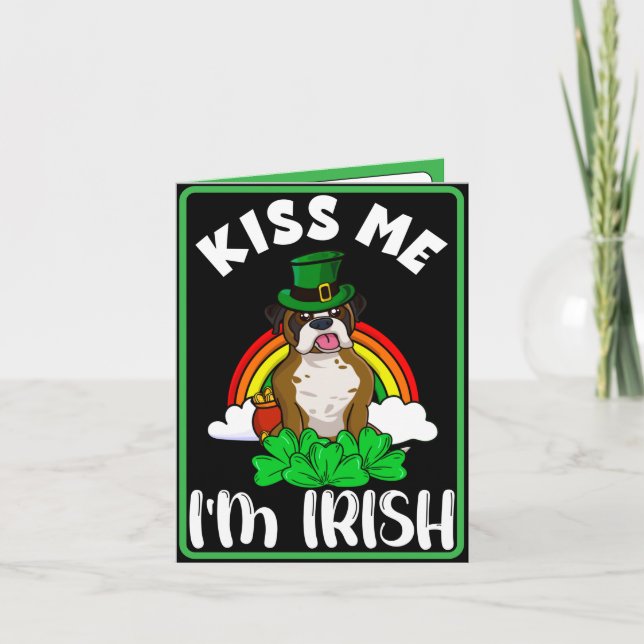 Kiss me I'm Irish, Funny St. Patricks Day Holiday Card (Front)