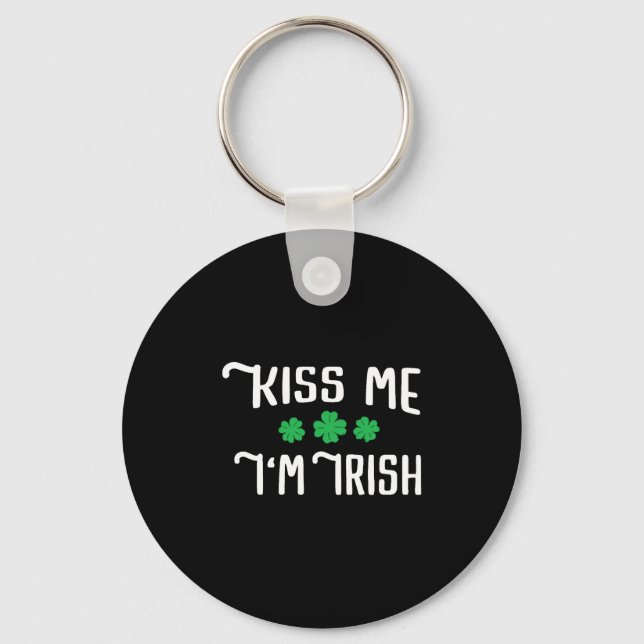 Kiss Me I'm Irish Funny St Patrick's Day Keychain (Front)