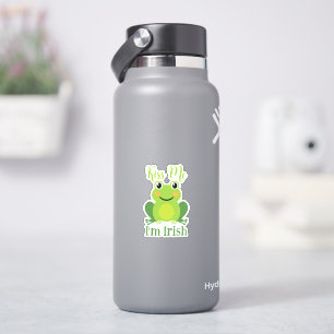 Kiss Me I'm Irish Green Frog St.Patrick's Day Sticker