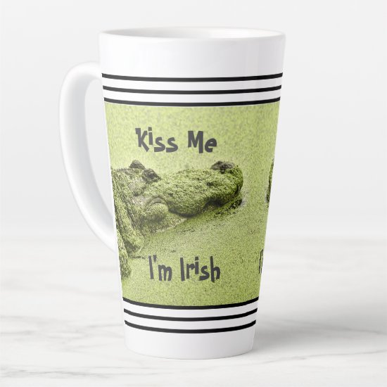 Kiss Me I'm Irish - Green Gator Photography Latte Mug