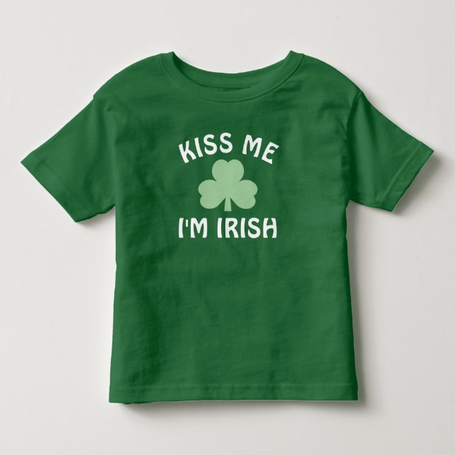 Kiss Me Im Irish Green Shamrock St Patricks Day Toddler T-shirt (Front)