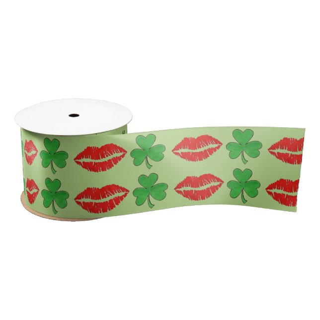 Kiss Me I'm Irish Green St. Patrick's Day Ribbon (Spool)
