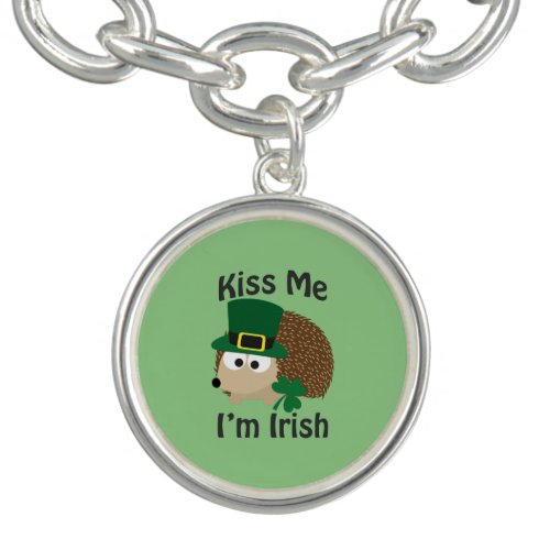 Kiss Me Im Irish Hedgehog Charm Bracelet