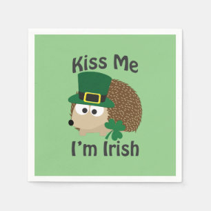 Kiss Me I'm Irish Hedgehog Napkins