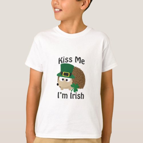 Kiss Me Im Irish Hedgehog T_Shirt