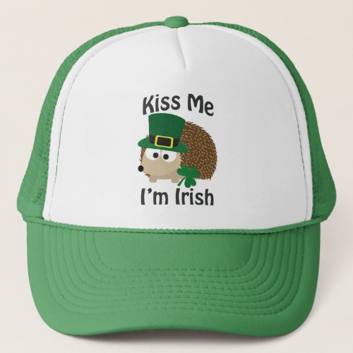 Kiss Me Im Irish Hedgehog Trucker Hat