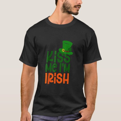 Kiss Me Im Irish Leprechaun Hat St Patricks Day  T_Shirt