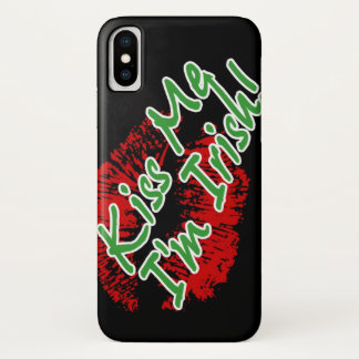 Kiss Me I'm Irish Lips iPhone X Case