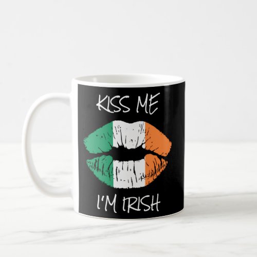 Kiss Me IM Irish Lips Irish Flag St PatrickS Day Coffee Mug