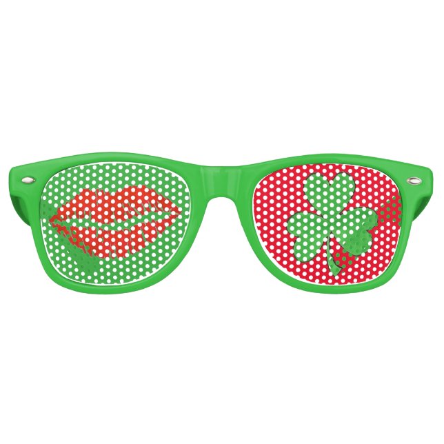 Kiss Me I'm Irish Lips Shamrock St. Paddy's Shades (Front)