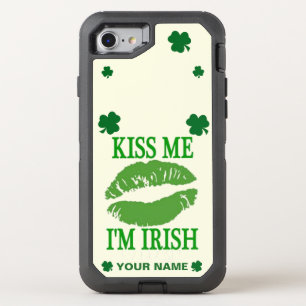 KISS ME I'M IRISH OtterBox DEFENDER iPhone SE/8/7 CASE