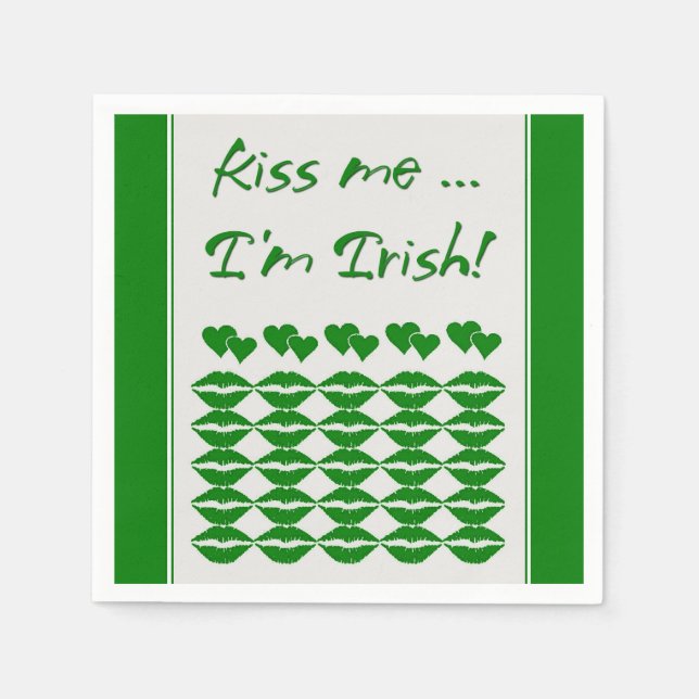 Kiss Me I'm Irish Paper Napkins (Front)