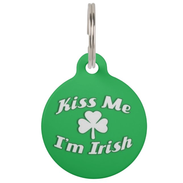 Kiss Me I'm Irish Pet ID Tag (Front)